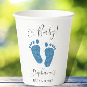 Aangepast blauw Baby met glitter-Baby shower Papieren Bekers