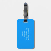 Aangepast blauw Bagagelabel voor afdrukken (Achterkant verticaal)