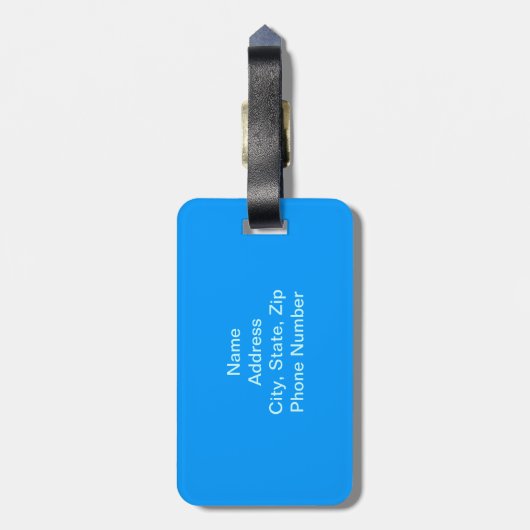 Aangepast blauw Bagagelabel voor afdrukken (Achterkant verticaal)