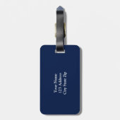 Aangepast blauw bagagelabel voor de marine | elega (Achterkant verticaal)