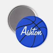 Aangepast blauw Basketball Round Fridge Magnet (Voorkant / Achterkant)