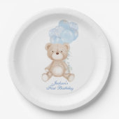 Aangepast blauw Beer ballonnen Bord tjokpapier (Voorkant)