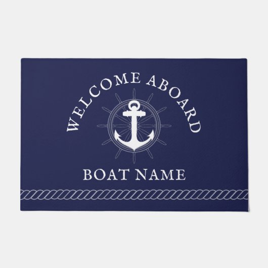 Aangepast blauw-blauw-anker deurmat (Voorkant)