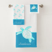 Aangepast blauw Blauwgroen blauw Zee aan de kust Bad Handdoek (Insitu)