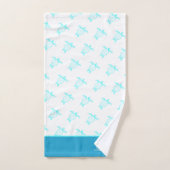 Aangepast blauw Blauwgroen blauw Zee aan de kust Bad Handdoek (Handdoek)