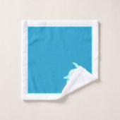 Aangepast blauw Blauwgroen blauw Zee aan de kust Bad Handdoek (Wasdoekje)