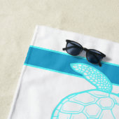 Aangepast blauw Blauwgroen blauw Zee aan de kust Strandlaken (In situ)