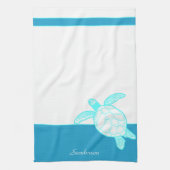 Aangepast blauw Blauwgroen blauw Zee aan de kust Theedoek (Verticaal)