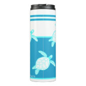 Aangepast blauw Blauwgroen blauw Zee aan de kust Thermosbeker (Achterkant)