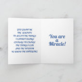 Aangepast blauw bloemmotief herstelmijlpaalgeschen kaart (Binnen)