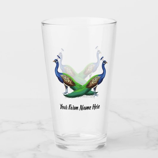 Aangepast blauw Boerderij Glas (Voorkant)