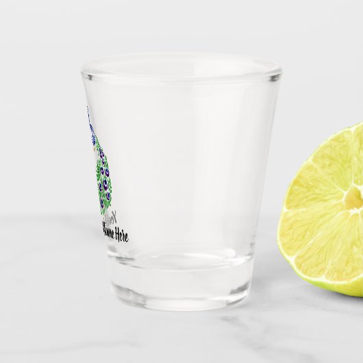 Aangepast blauw Boerderij Shot Glas (Rechts)