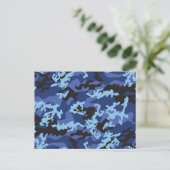 Aangepast blauw Camo-Briefkaart Briefkaart (Staand voorkant)