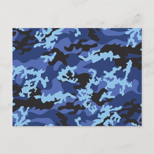 Aangepast blauw Camo-Briefkaart Briefkaart (Voorkant)