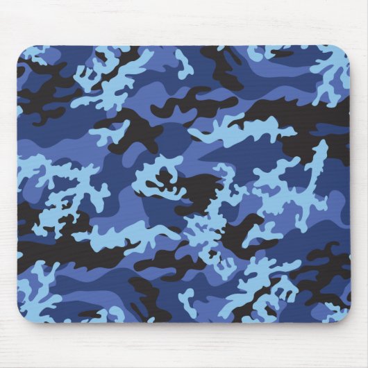 Aangepast blauw Camo Mousepad Muismat (Voorkant)