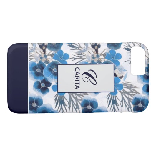 Aangepast blauw Case-Mate iPhone case (Achterkant (Horizontaal))