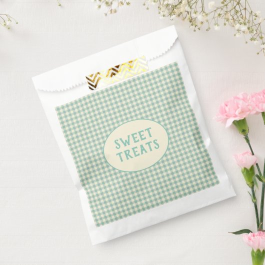 Aangepast  blauw controleringspatroon bedankzakje (Gezegeld)