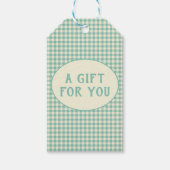 Aangepast  blauw controleringspatroon cadeaulabel (Voorkant)