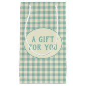 Aangepast  blauw controleringspatroon klein cadeauzakje (Voorkant)