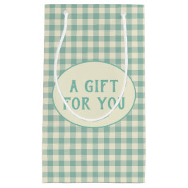 Aangepast  blauw controleringspatroon klein cadeauzakje