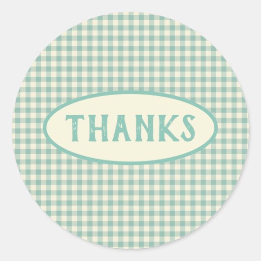 Aangepast  blauw controleringspatroon ronde sticker (Voorkant)