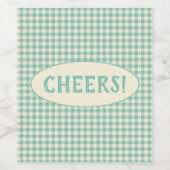 Aangepast  blauw controleringspatroon wijn etiket (Enkel label)