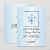 Aangepast blauw crossbaptisme Christening BOY + PO Kaart (Voorkant / Achterkant)