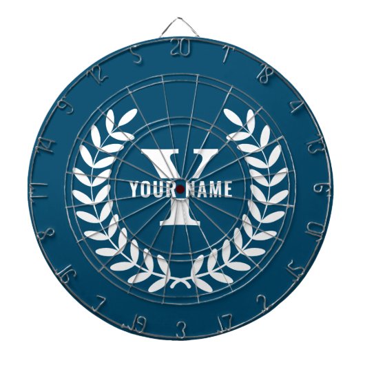 Aangepast blauw dartboard personaliseer Initiaal/n Dartbord (Voorkant)