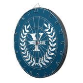Aangepast blauw dartboard personaliseer Initiaal/n Dartbord (Voorkant Rechts)