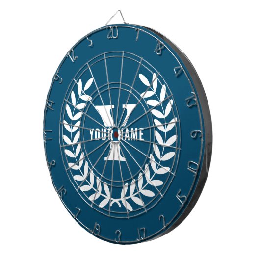 Aangepast blauw dartboard personaliseer Initiaal/n Dartbord (Voorkant Rechts)