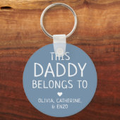 Aangepast blauw Deze pappa behoort tot Vaderdag Sleutelhanger (Voorkant)