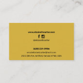 Aangepast blauw en goudmatig en elegant visitekaartje (Achterkant)