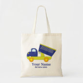 Aangepast blauw en groen handschoen voor construct tote bag (Voorkant)