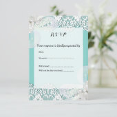 Aangepast blauw en RSVP-huwelijk RSVP Kaartje (Staand voorkant)