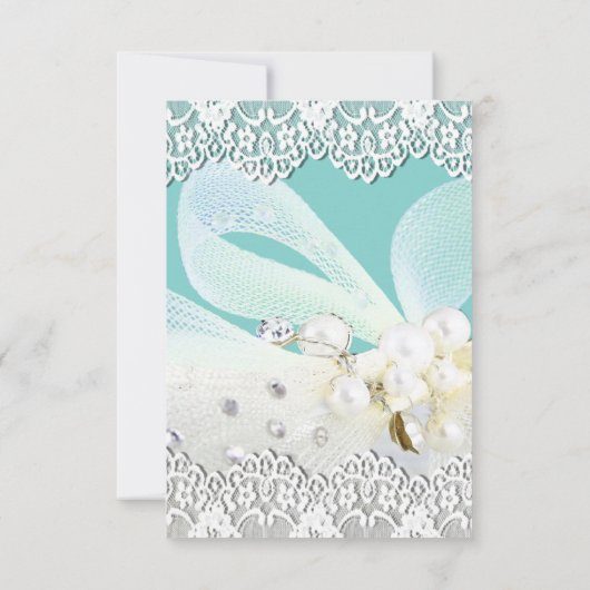 Aangepast blauw en RSVP-huwelijk RSVP Kaartje (Achterkant)