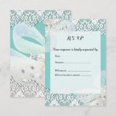 Aangepast blauw en RSVP-huwelijk RSVP Kaartje (Voorkant / Achterkant)