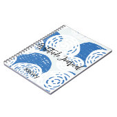 Aangepast blauw en wit cirkellijnenjournaal notitieboek (Linkerzijde)