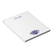 Aangepast blauw en wit toetsenblok notitieblok (Schuin)