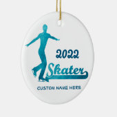 Aangepast blauw figuur Skating Ornament 2016 (Rechts)