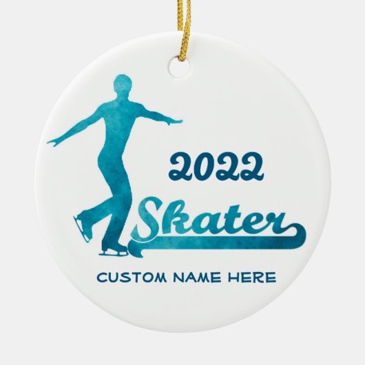Aangepast blauw figuur Skating Ornament 2016 (Voorkant)