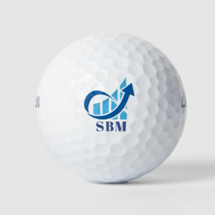 Aangepast blauw financieel monogram golfballen