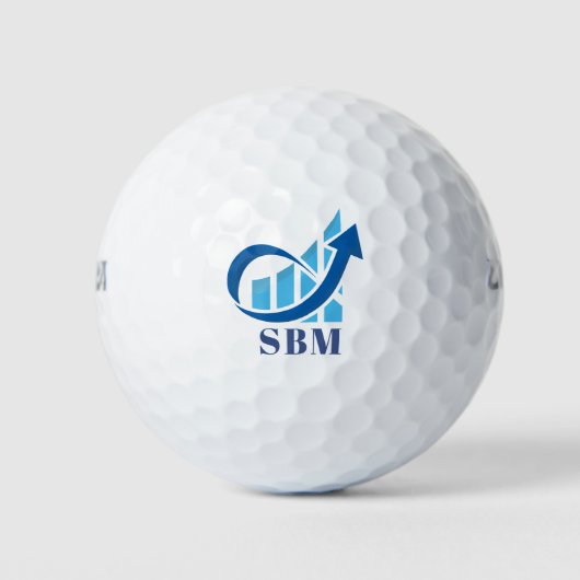 Aangepast blauw financieel monogram golfballen (Voorkant)