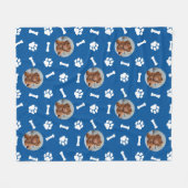 Aangepast blauw foto-inkeppatroon fleece deken (Voorkant (Horizontaal))