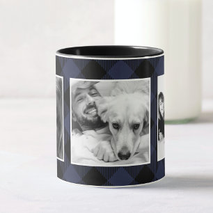 Aangepast blauw fotobufferpatroon mok