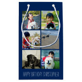 Aangepast blauw fotomozaïekAfbeelding collage Klein Cadeauzakje (Achterkant)