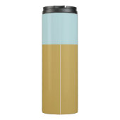 Aangepast blauw geel geometrisch kleurenblok thermosbeker (Achterkant)