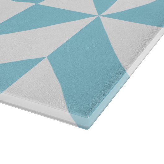Aangepast blauw geometrisch decoderpatroon snijplank (Hoek)