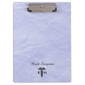 Aangepast blauw geregistreerde verpleegster klembord (Voorkant)