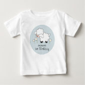 Aangepast blauw Gingham Lamb Birthday (Voorkant)