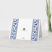 Aangepast blauw glitter hart feestdagen kaart (Achterkant)